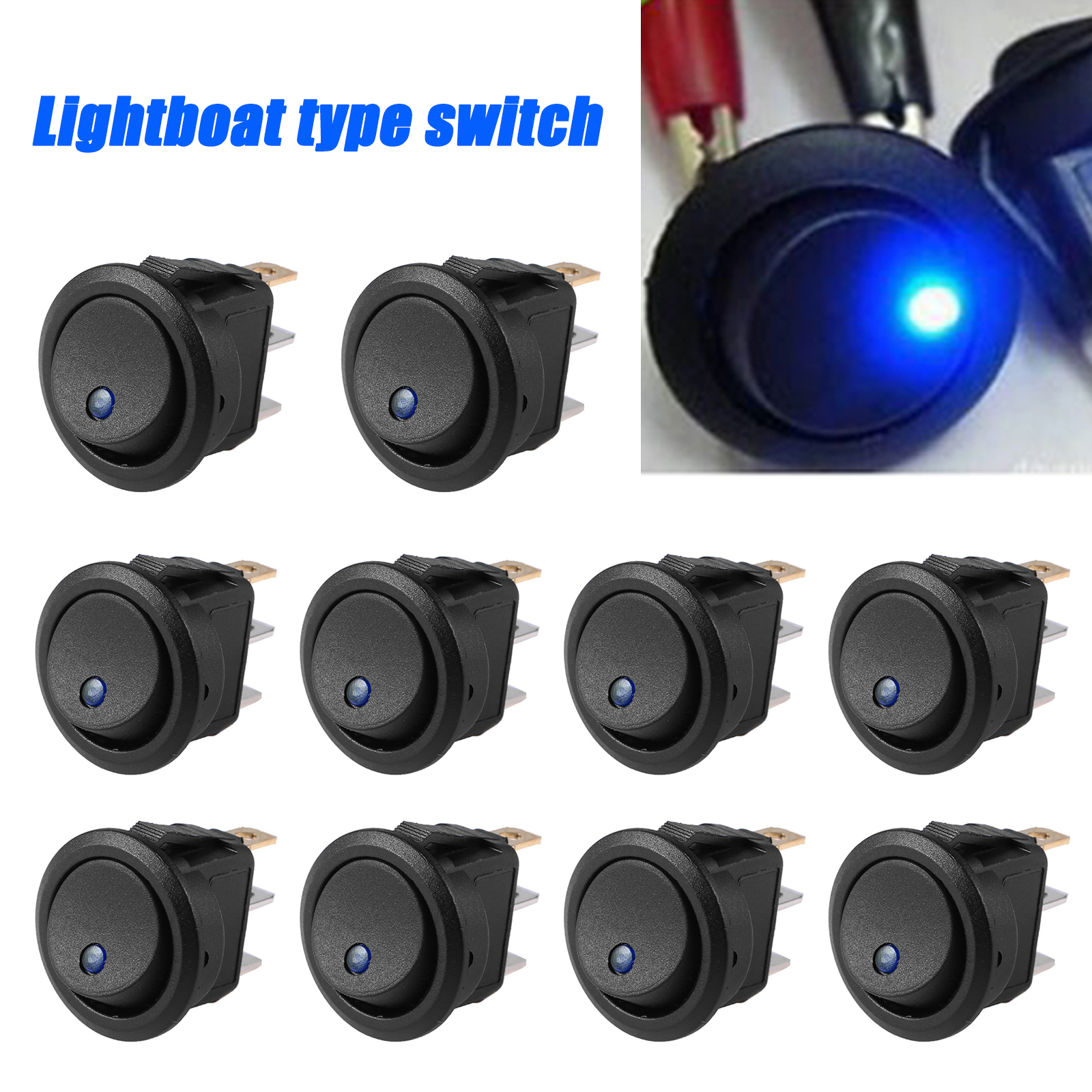 Smart Light Switch - 10pcs Car Control Switch Round Rocker