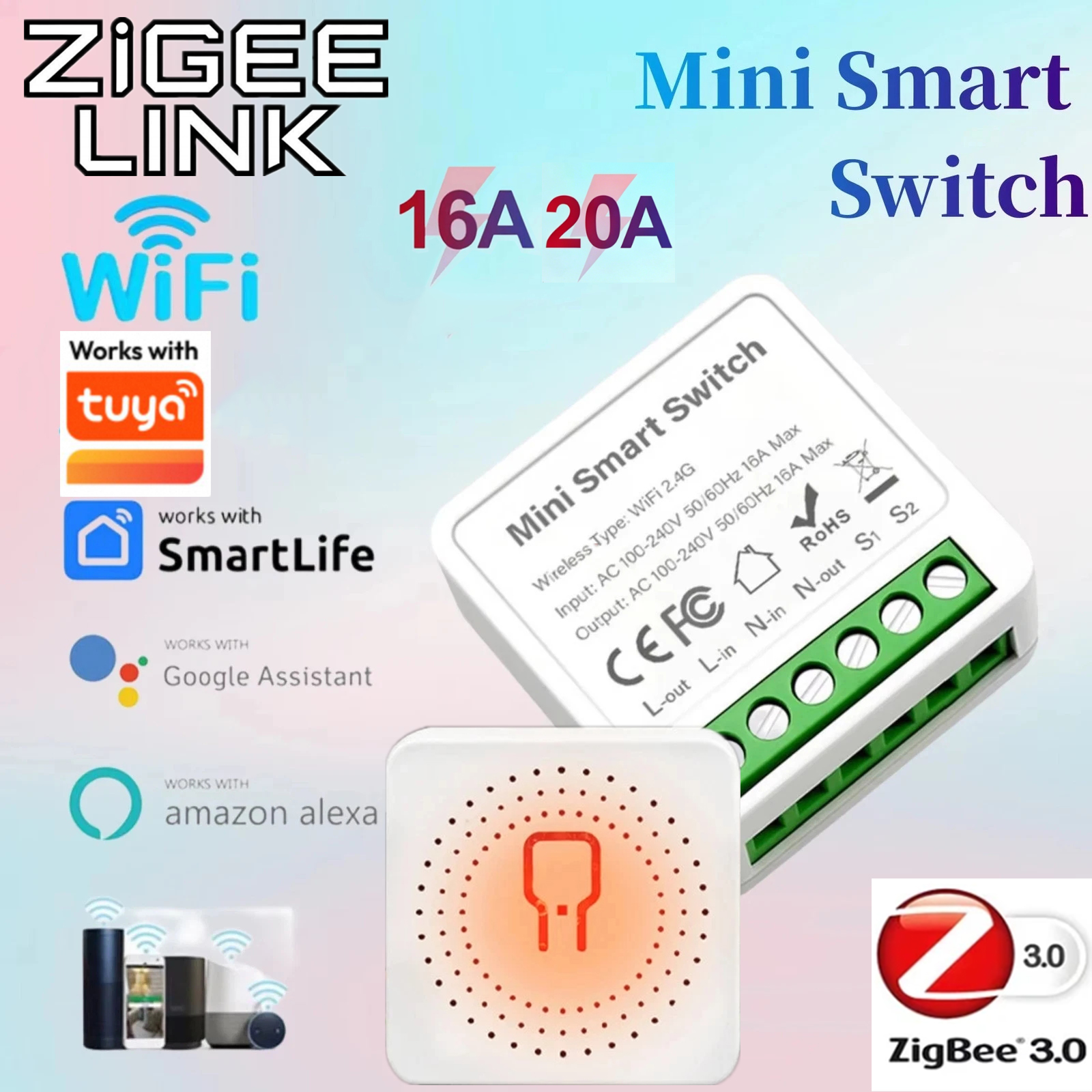 Smart Light Switch - For Tuya Mini Smart WiFi Switch
