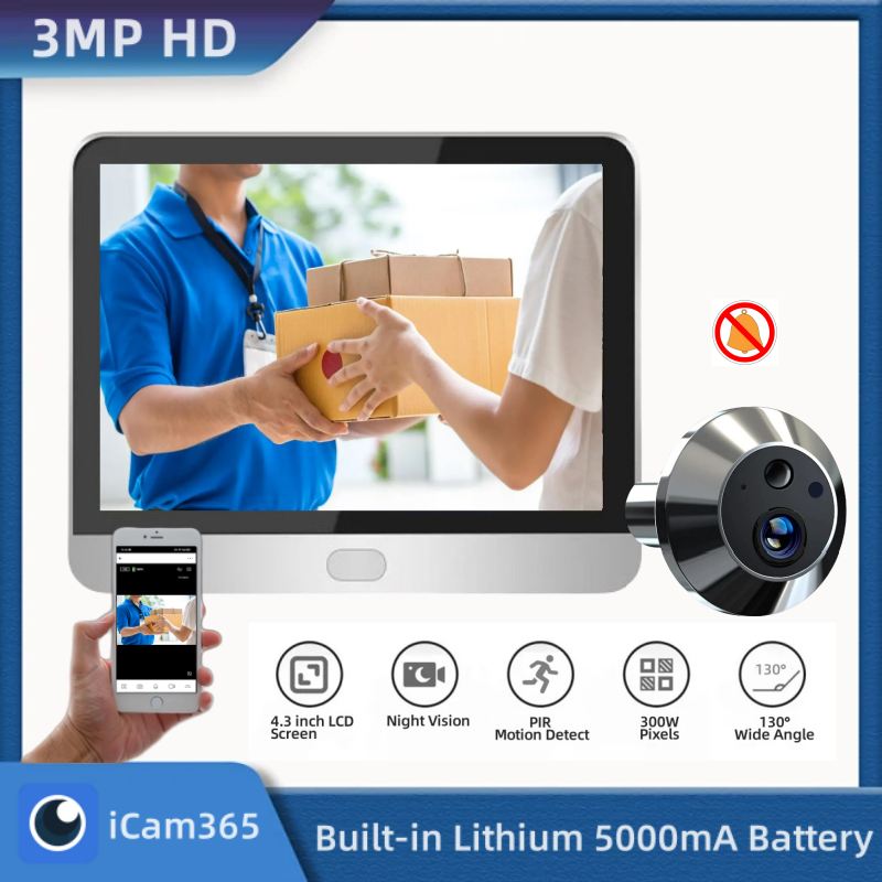 Smart Home Video Doorbell Enhanced Security With Smart Doorbell - 3MP iCam365 Wireless House Wifi Door
