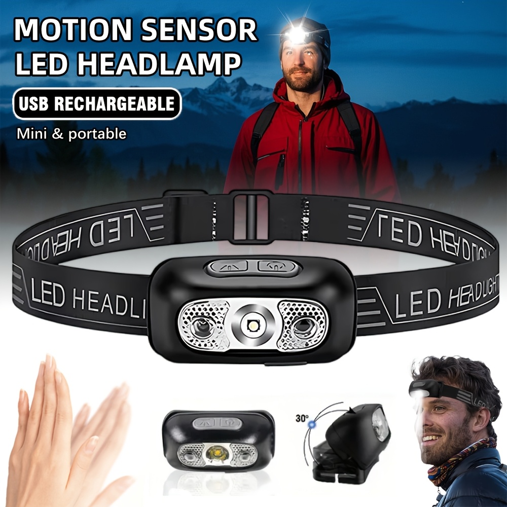 Motion Sensor Light - Motion Sensor Rechargeable Headlight Flashlight LED