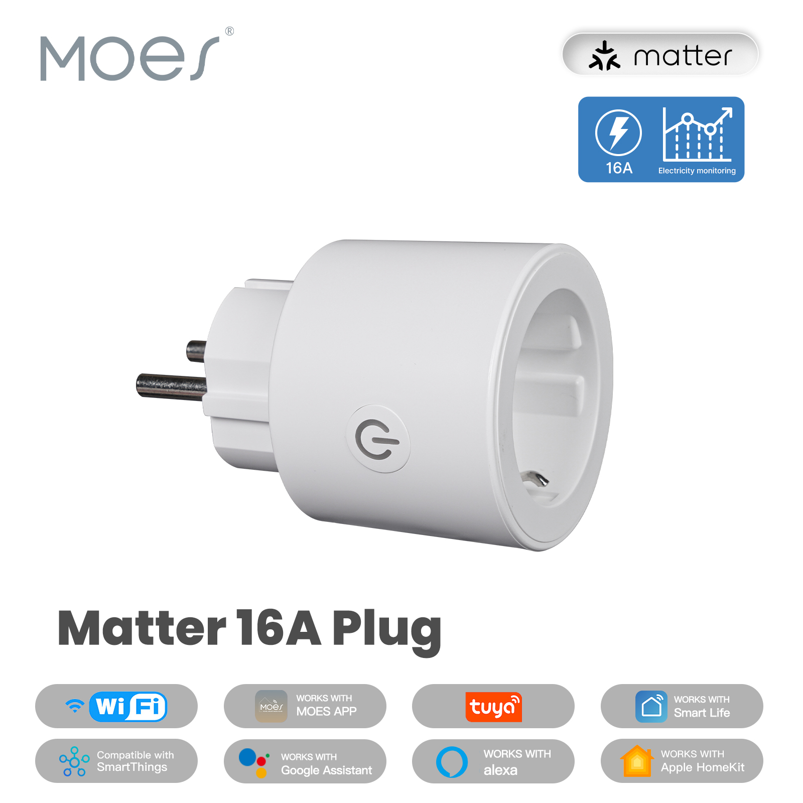 MOES Smart EU/US/UK Plug Matte - Smart Home Apple incelemesi ve fiyatı