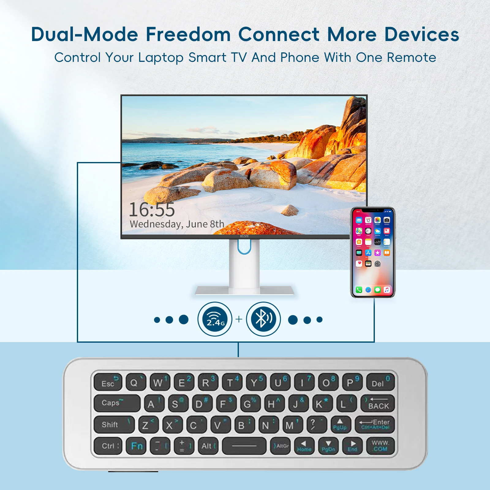 iPazzPort 2.4G &Bluetooth Mini - Smart Home Keyboard incelemesi ve fiyatı