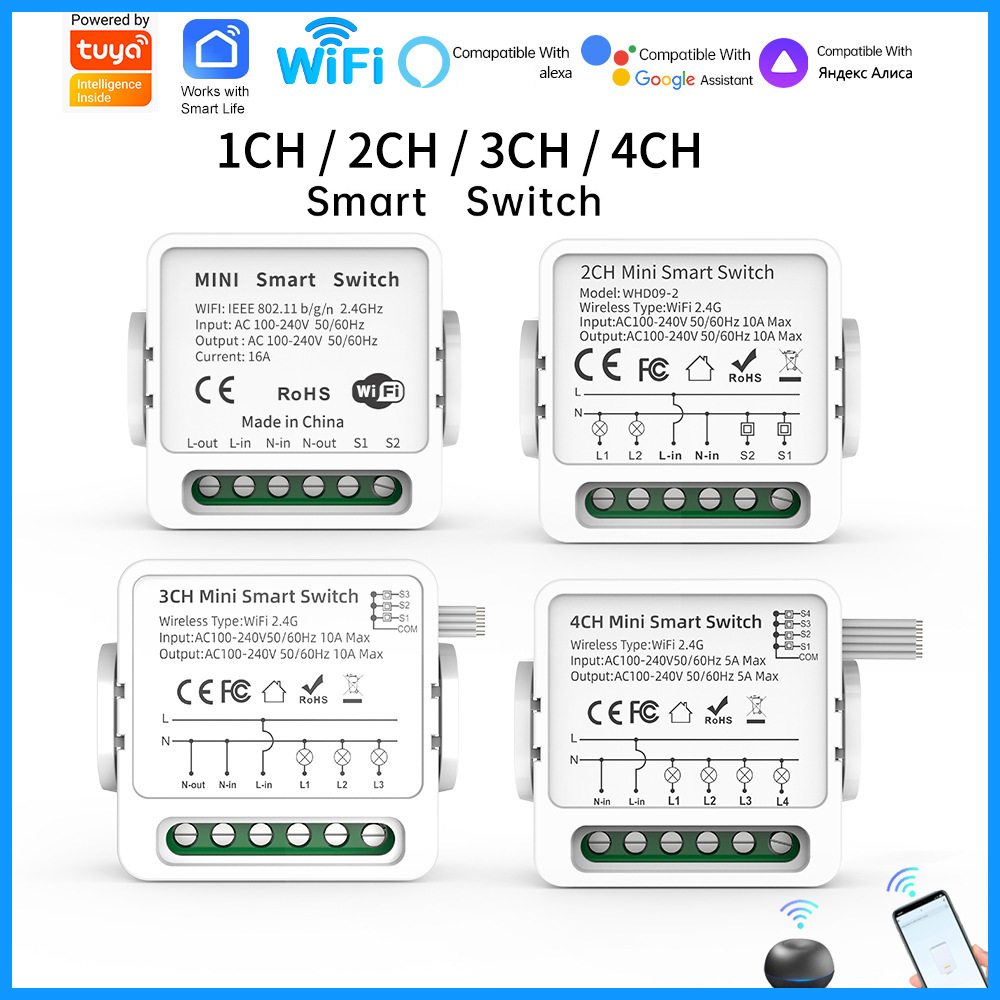 Tuya WiFi Smart Switch 1/2/3/4 - Smart Light Switch incelemesi ve fiyatı