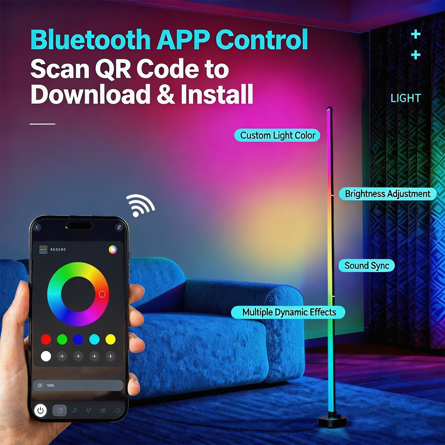 Smart RGB LED Corner Floor Lam - Smart Light Switch incelemesi ve fiyatı