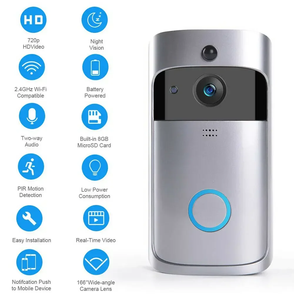 720P HD Smart Home Wireless WI - Smart Home Video Doorbell Enhanced Security With Smart Doorbell incelemesi ve fiyatı