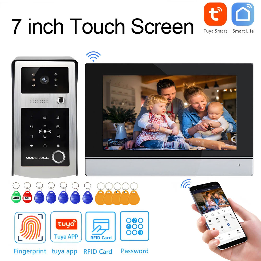 Wifi Tuya 7 Inch Touch Screen  - Smart Home Video Doorbell Enhanced Security With Smart Doorbell incelemesi ve fiyatı