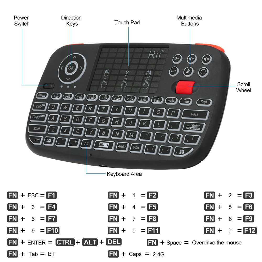 Rii i4 Mini BT Wireless Keyboa - Smart Home Keyboard incelemesi ve fiyatı